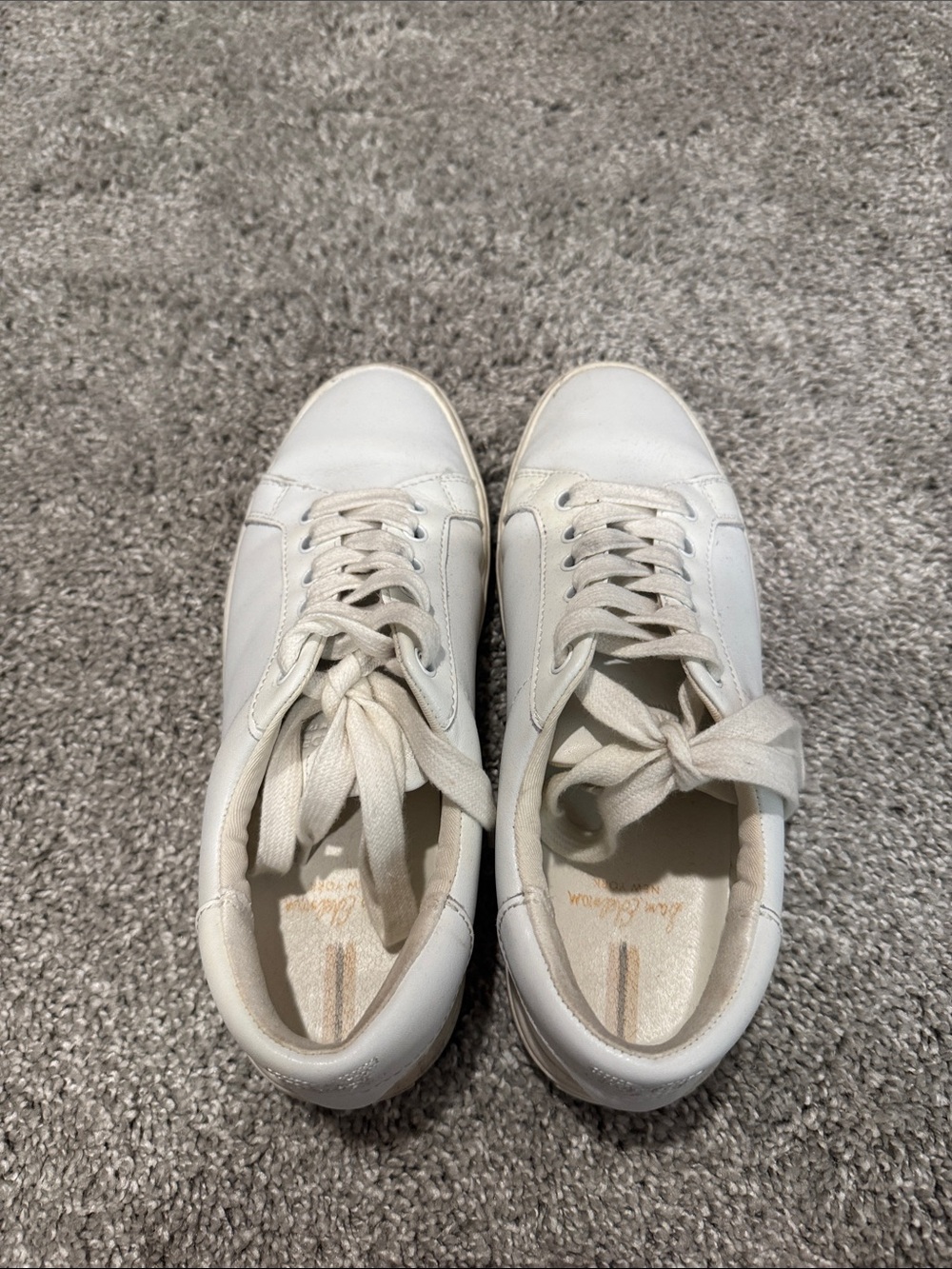 Sam Edelman Women's White Leather Lace-Up Sneakers